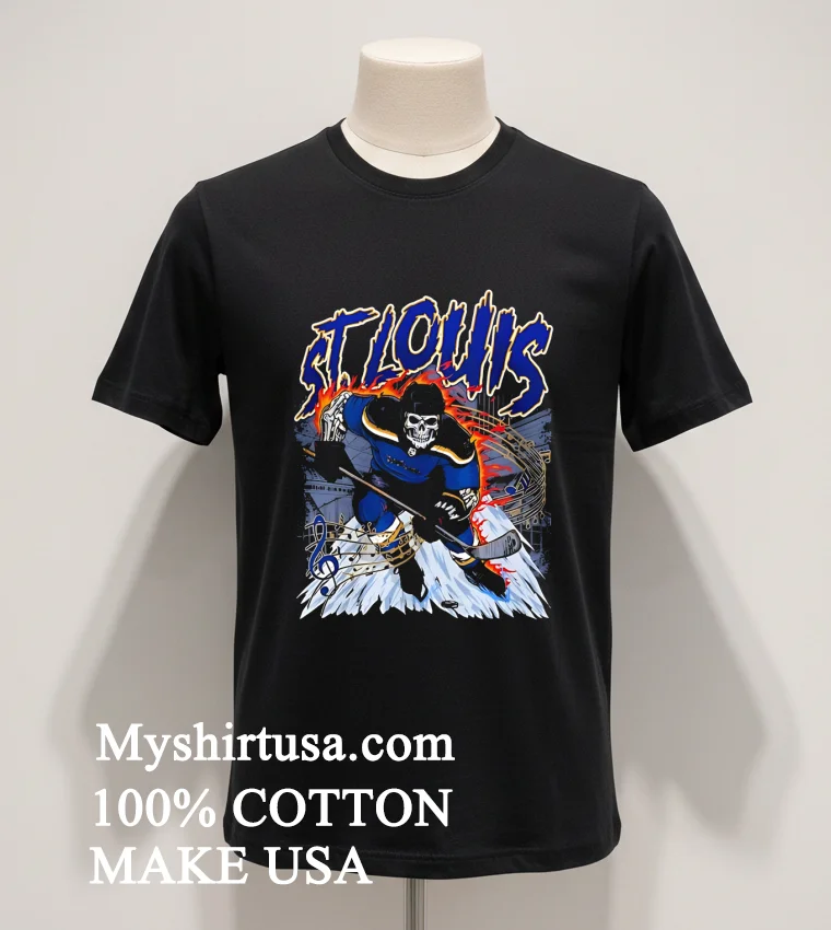 Saint Louis Hockey Skeleton Art Shirt Balck Shirt 1