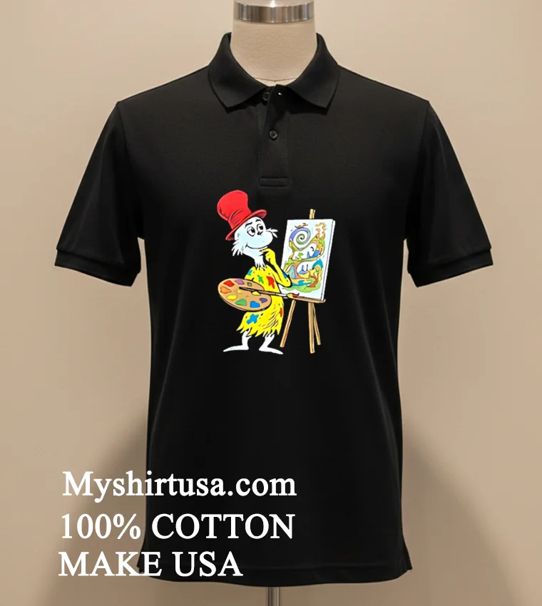 Sam I Am Red Hat Artist Palette Painting Easel Shirt Balck Shirt