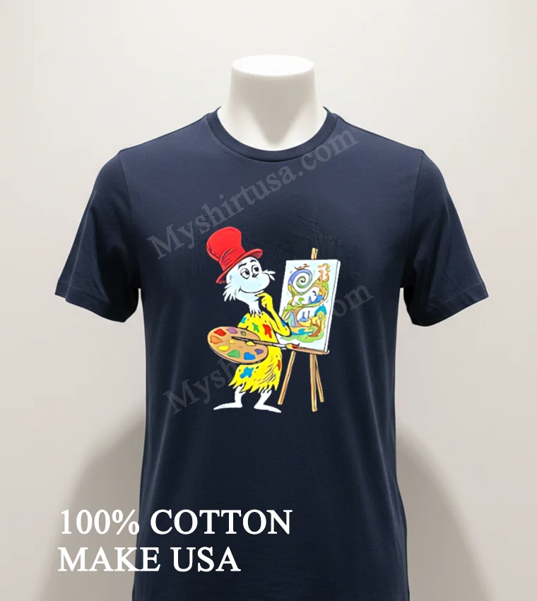 Sam I Am Red Hat Artist Palette Painting Easel Shirt Navy Shirt 1