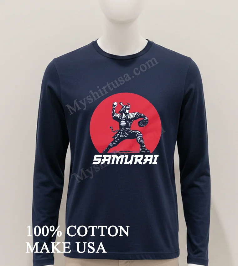 Samurai Pitcher Throwing Ball Japanese Sun Graphic Shirt Hoodie Shirt