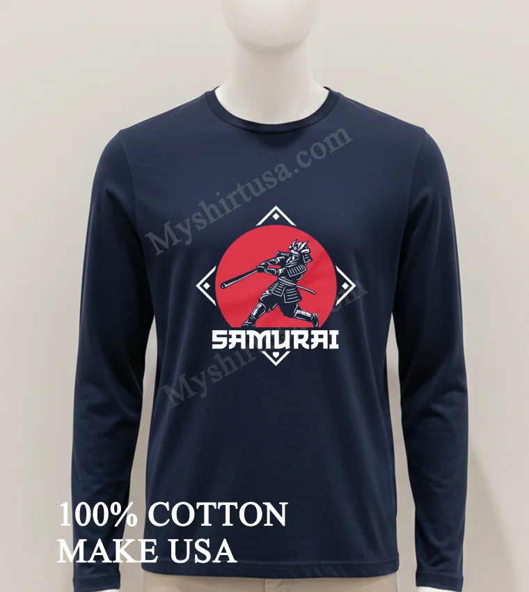 Samurai Swings Baseball Bat In Front Of Red Sun funny america t-shirts - hoodie-shirt Samurai Swings Baseball Bat In Front Of Red Sun Shirt Hoodie Shirt