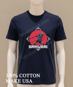Samurai Swings Baseball Bat In Front Of Red Sun funny america t-shirts