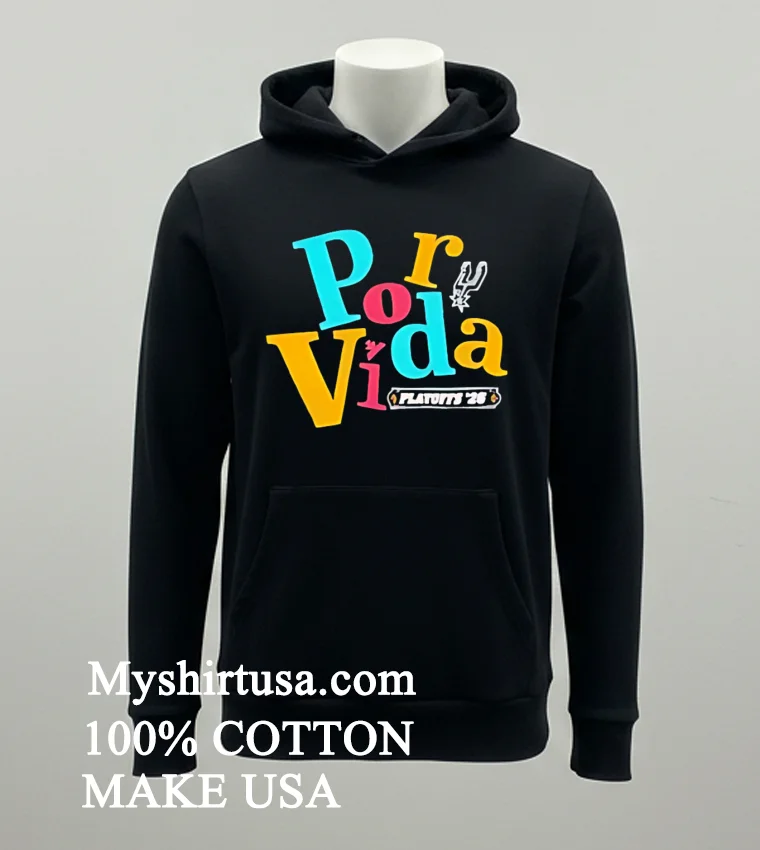 San Antonio Spurs Por Vida Playoffs ’26 funny america t-shirts - balck-shirt San Antonio Spurs Por Vida Playoffs 26 Shirt Balck Shirt