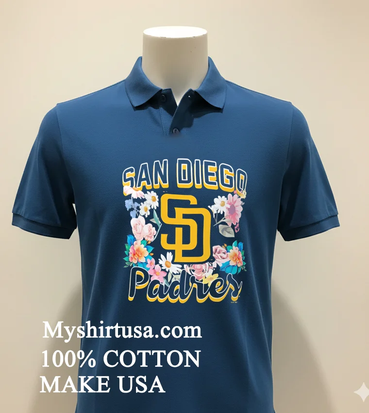 San Diego Padres Women S Flowers Shirt - navy-shirt San Diego Padres Womens Flowers Shirt Navy Shirt 1