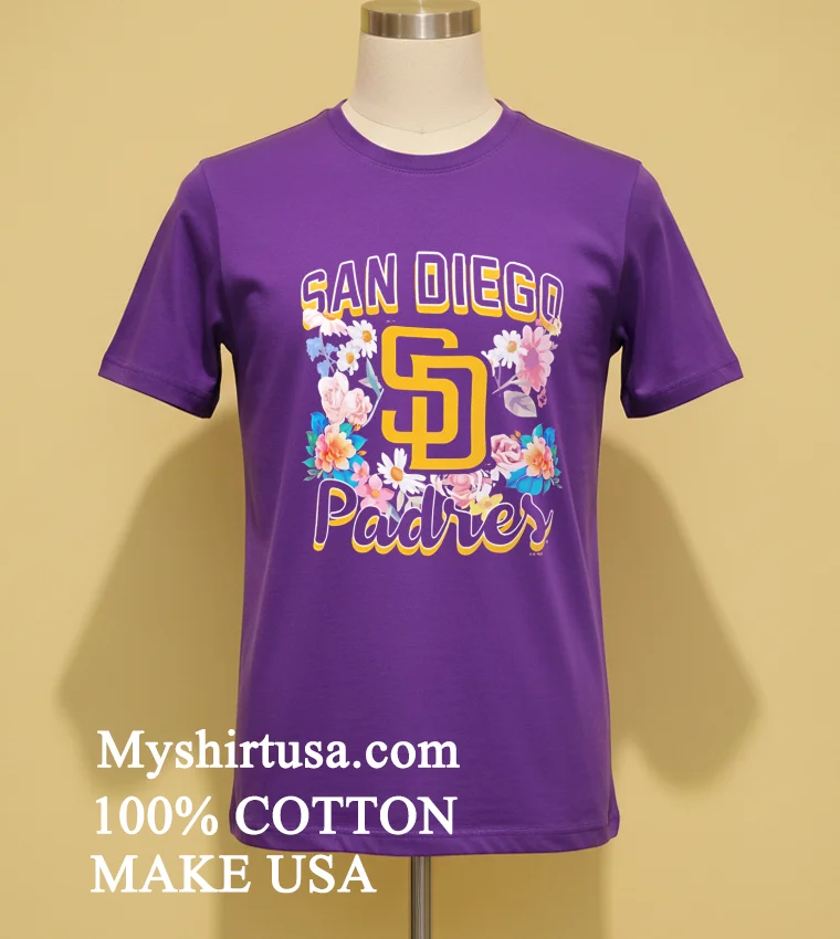 San Diego Padres Womens Flowers Shirt Purple Shirt