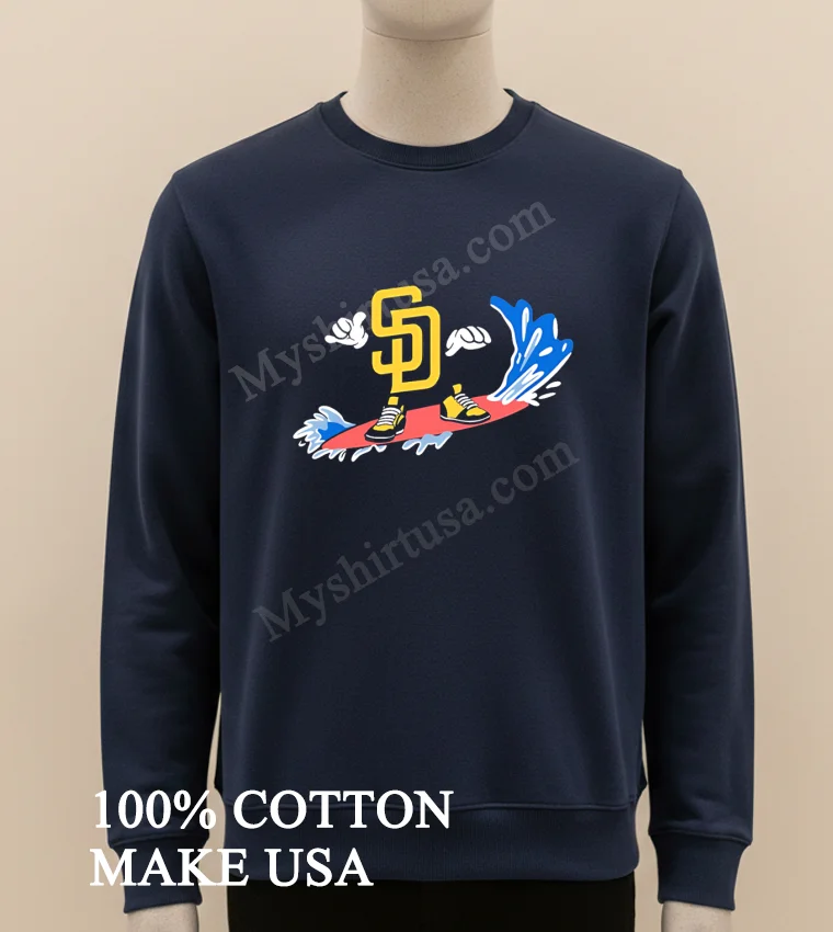 San Diego Sd Surfboard Surfing Waves Logo Shirt Long Sleve Shirt