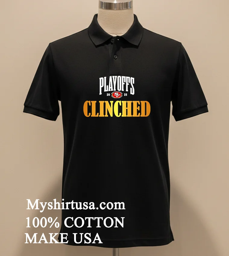 San Francisco 49ers 2025 Playoffs Clinched Shirt Balck Shirt 2
