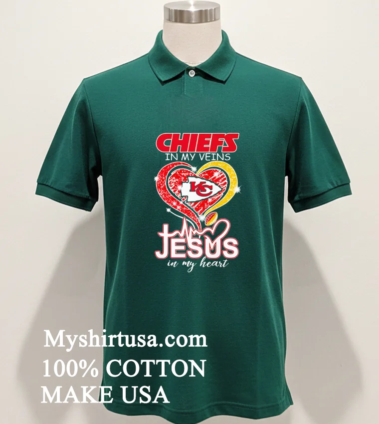 San Francisco 49ers In My Veins Jesus In My Heart Shirt Green Shirt