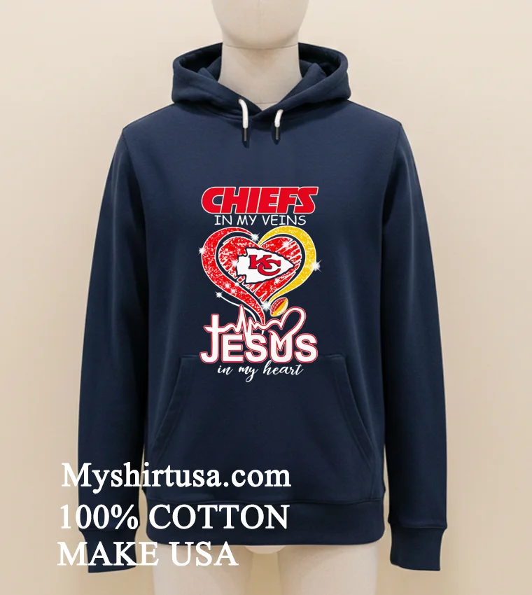 San Francisco 49ers In My Veins Jesus In My Heart Shirt Navy Shirt 1