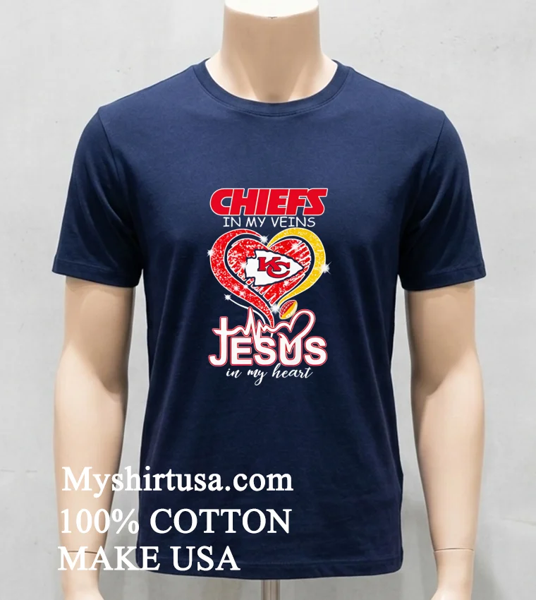 San Francisco 49Ers In My Veins Jesus In My Heart Shirt - navy-shirt San Francisco 49ers In My Veins Jesus In My Heart Shirt Navy Shirt