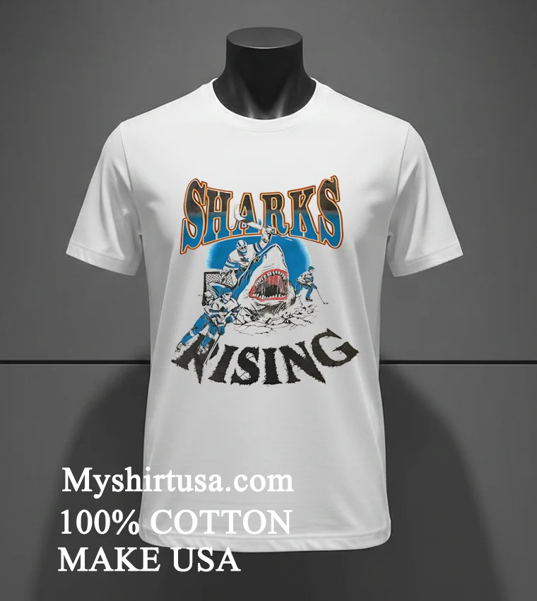 San Jose Sharks Rising Shirt White T Shirt 2