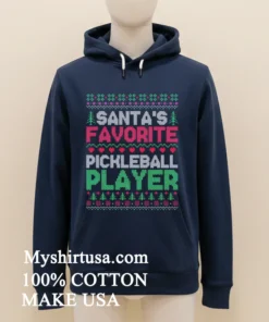 Santas Favorite Pickleball Player Ugly Christmas Shirt