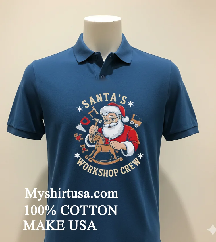 Santas Workshop Crew Holiday Shirt Navy Shirt 2