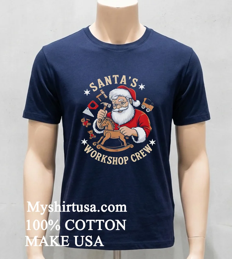 Santas Workshop Crew Holiday Shirt Navy Shirt