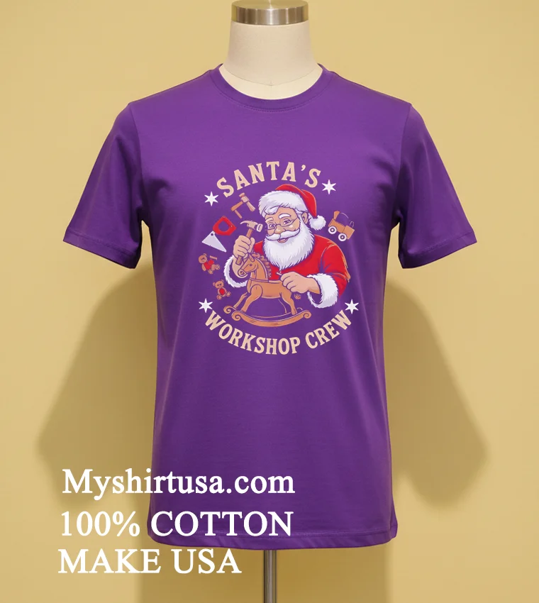 Santas Workshop Crew Holiday Shirt Purple Shirt
