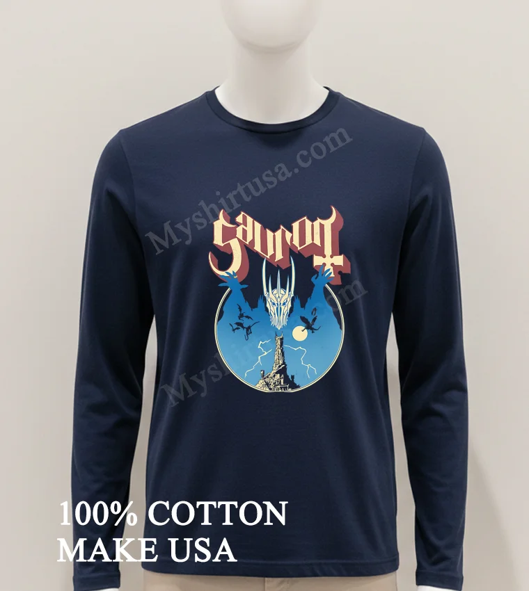 Sauron Lord Of The Rings Barad Dur Tower Metal Font Shirt Hoodie Shirt 1