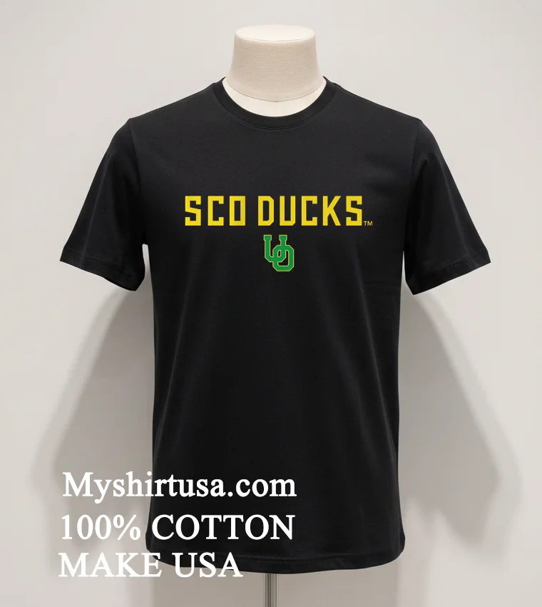 Sco Ducks Uo Green And Yellow Logo Shirt Balck Shirt