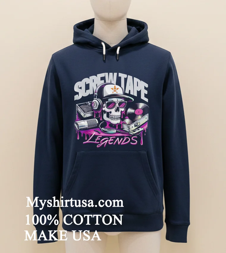 Screwtape Legends Skull Hip Hop Art Shirt - navy-shirt Screwtape Legends Skull Hip Hop Art Shirt Navy Shirt 1