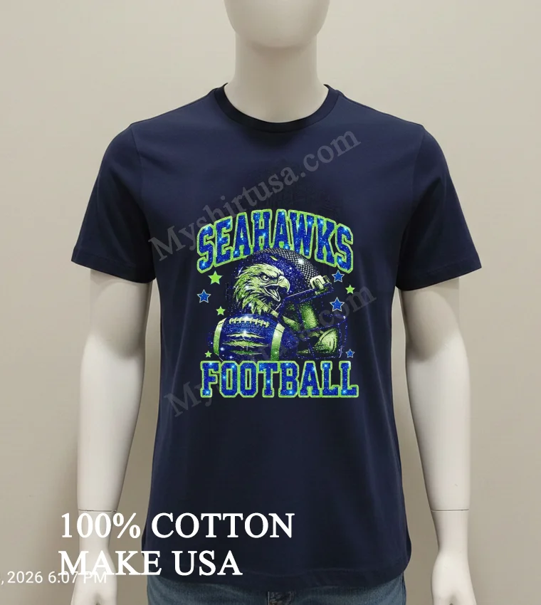 Seahawks Football Galaxy Sparkling Helmet Eagle Graphic Stars Shirt - navy-shirt Seahawks Football Galaxy Sparkling Helmet Eagle Graphic Stars Shirt Navy Shirt 1