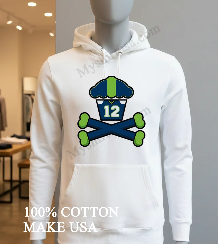 Seattle Cupcake Jersey Number 12 Crossbones Sports Graphic funny america t-shirts - hoodie-shirt Seattle Cupcake Jersey Number 12 Crossbones Sports Graphic Shirt Hoodie Shirt