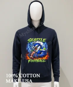 Seattle Football Fierce Eagle Full Moon Lightning Fire Shirt