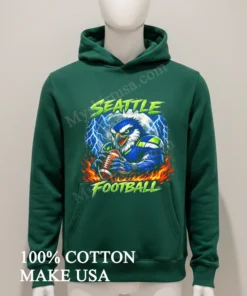 Seattle Football Fierce Eagle Full Moon Lightning Fire Shirt