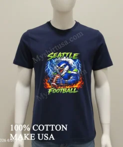 Seattle Football Fierce Eagle Full Moon Lightning Fire Shirt