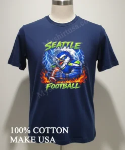 Seattle Football Fierce Eagle Full Moon Lightning Fire Shirt