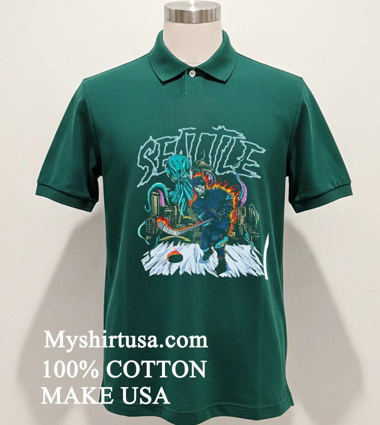 Seattle Kraken Ice Hockey Skeleton Art Shirt - green-shirt Seattle Kraken Ice Hockey Skeleton Art Shirt Green Shirt