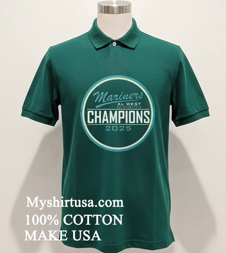 Seattle Mariners Al West Champs 2025 Shirt Green Shirt