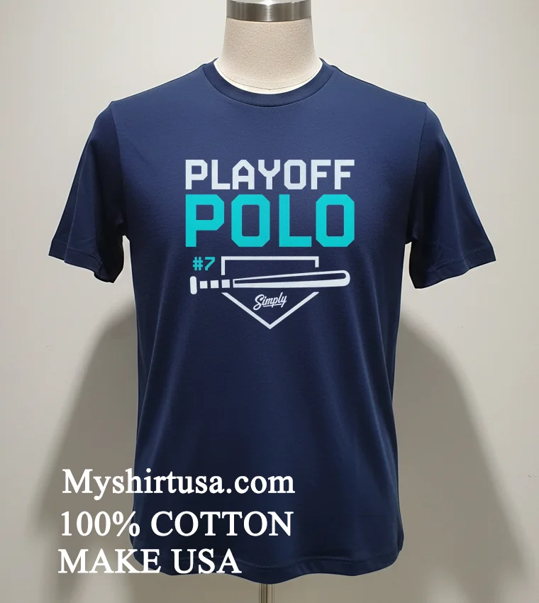 Seattle Mariners Playoff Polo Polo #7 Shirt - navy-shirt Seattle Mariners Playoff Polo Polo 7 Shirt Navy Shirt