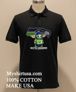 Seattle Seahawks Baby Yoda Cute Football Crossover Shirt