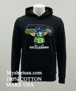 Seattle Seahawks Baby Yoda Cute Football Crossover Shirt