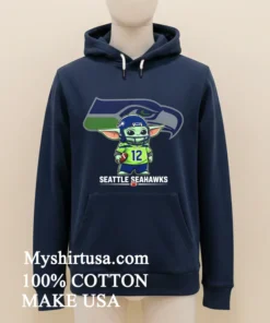 Seattle Seahawks Baby Yoda Cute Football Crossover Shirt