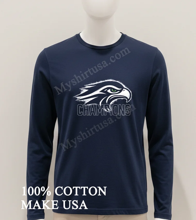 Seattle Seahawks Bird Logo Champions White Grunge Style Shirt Hoodie Shirt 1