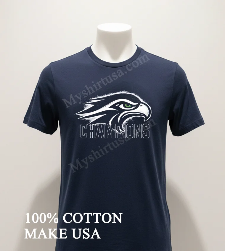 Seattle Seahawks Bird Logo Champions White Grunge Style funny america t-shirts - navy-shirt Seattle Seahawks Bird Logo Champions White Grunge Style Shirt Navy Shirt 1
