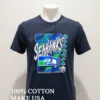 Seattle Seahawks Est 1976 Retro Blue Green Abstract Football Team Logo Shirt Navy Shirt 1