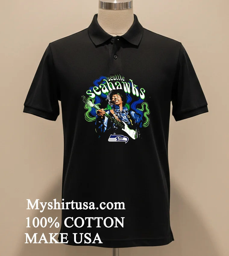 Seattle Seahawks Hendrix Graphic Shirt Balck Shirt 1