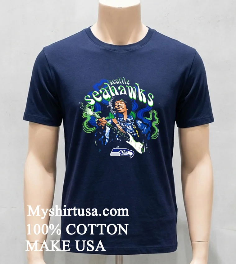 Seattle Seahawks Hendrix Graphic Shirt Navy Shirt