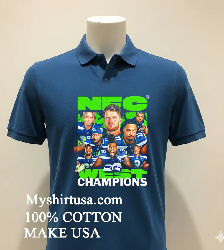 Seattle Seahawks Nfc West Champions Graphic Players Shirt Navy Shirt 1
