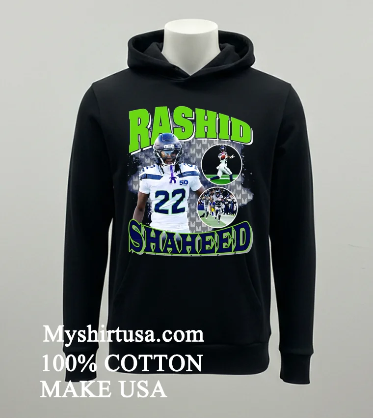 Seattle Seahawks Rashid Shaheed Throwback Style Graphic Shirt - balck-shirt Seattle Seahawks Rashid Shaheed Throwback Style Graphic Shirt Balck Shirt 2