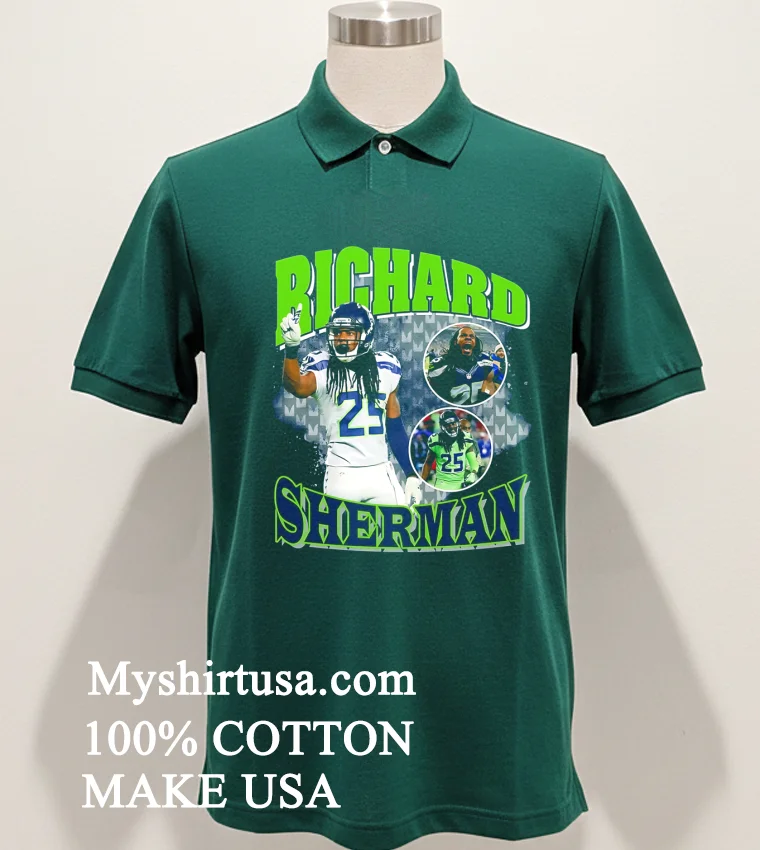 Seattle Seahawks Richard Sherman Throwback Style Graphic Shirt - green-shirt Seattle Seahawks Richard Sherman Throwback Style Graphic Shirt Green Shirt