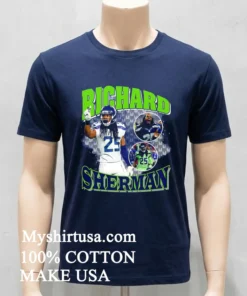 Seattle Seahawks Richard Sherman Throwback Style Graphic Shirt