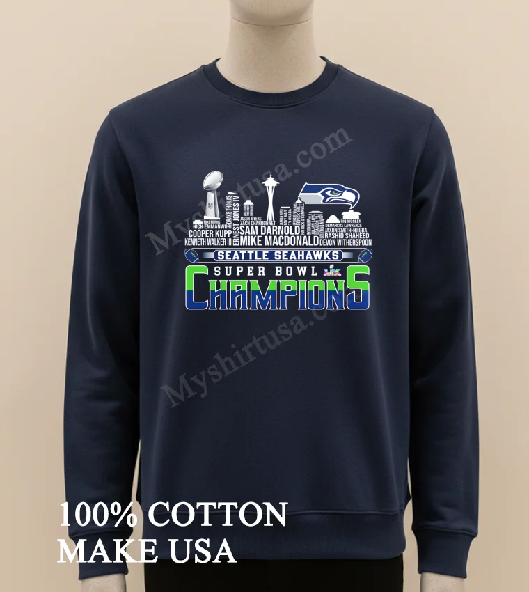 Seattle Seahawks Super Bowl Champions Mike Macdonald Sam Darnold Shirt Long Sleve Shirt