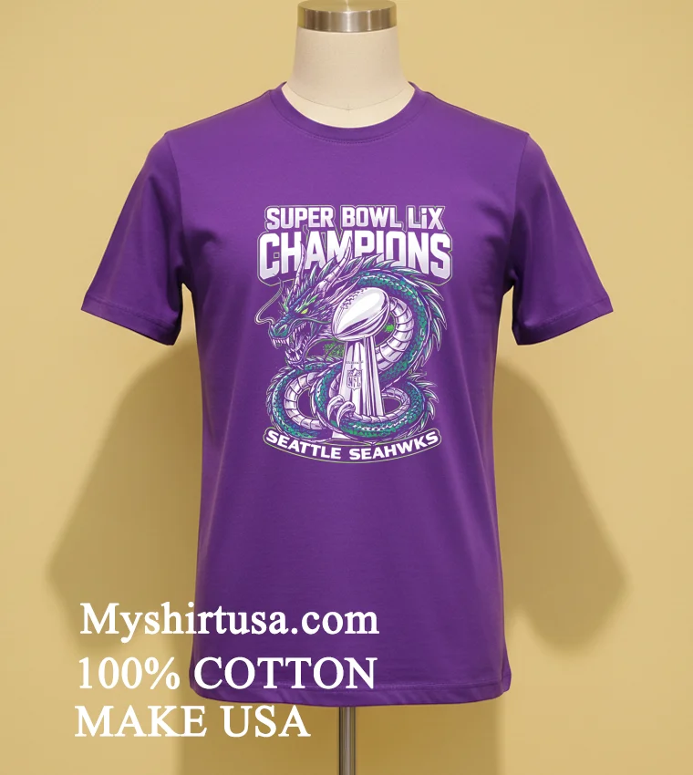 Seattle Seahawks Super Bowl Lix Champions Dragon Shirt Purple Shirt