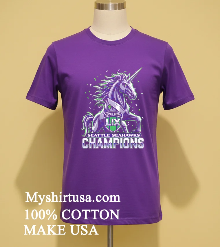 Seattle Seahawks Super Bowl Lix Champions Unicorn Shirt - purple-shirt Seattle Seahawks Super Bowl Lix Champions Unicorn Shirt Purple Shirt