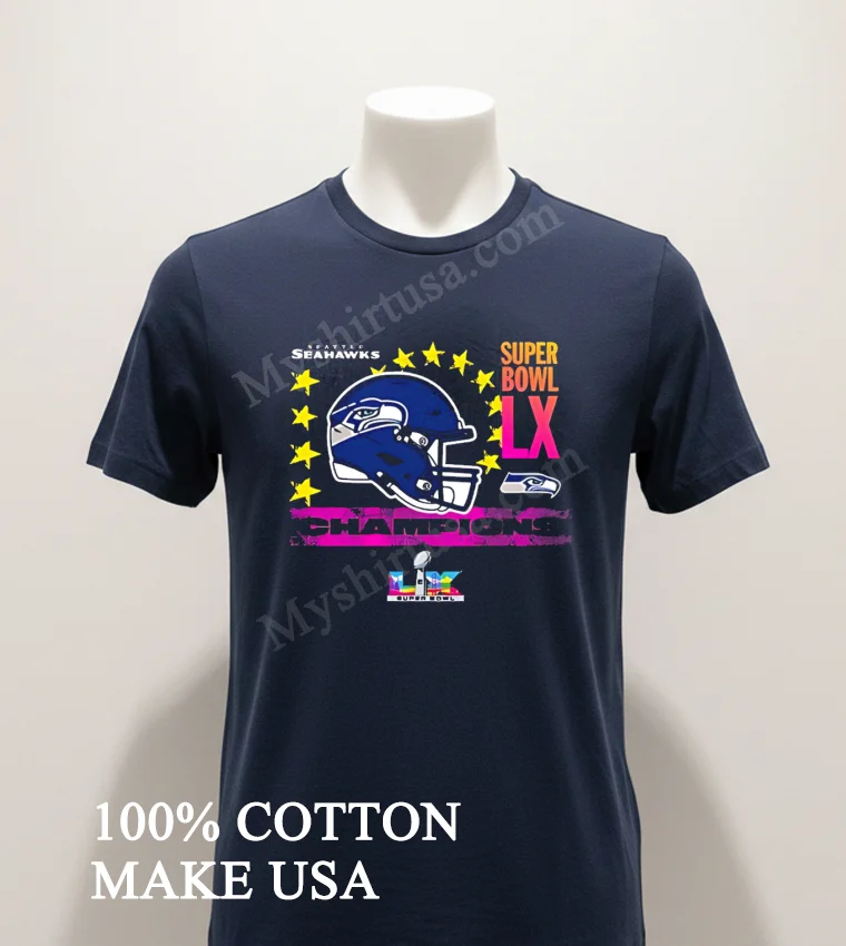 Seattle Seahawks Super Bowl Lx Champions Helmet funny america t-shirts - navy-shirt Seattle Seahawks Super Bowl Lx Champions Helmet Shirt Navy Shirt 1