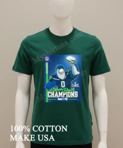 Seattle Seahawks Super Bowl Lx Champions Mascot Trophy Football Victory funny america t-shirts