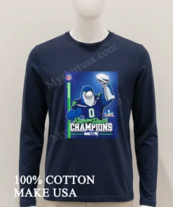 Seattle Seahawks Super Bowl Lx Champions Mascot Trophy Football Victory funny america t-shirts
