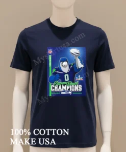 Seattle Seahawks Super Bowl Lx Champions Mascot Trophy Football Victory funny america t-shirts